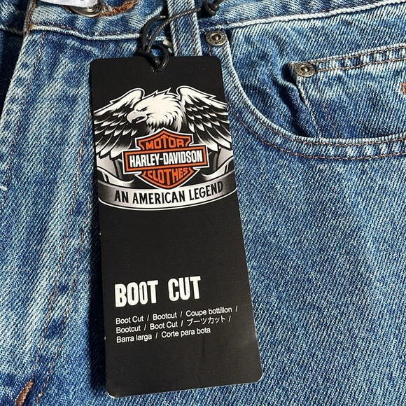 Harley-Davidson Original Bootcut Jeans Blue Denim 99026-07VM Mens 34 X 30 NEW - Picture 11 of 14